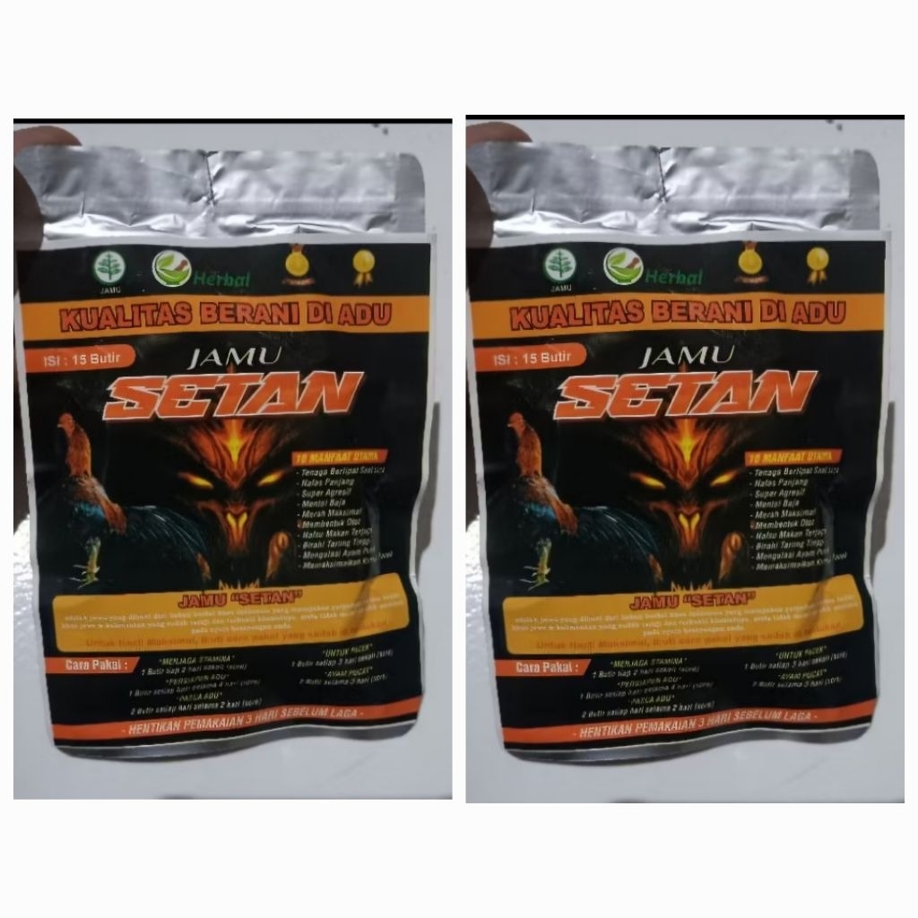2 Bungkus Jamu Setan Ayam Laga Aduan Isi 15 Kapsul Menguatkan Stamina Nafas Pukulan Birahi Tenaga Me