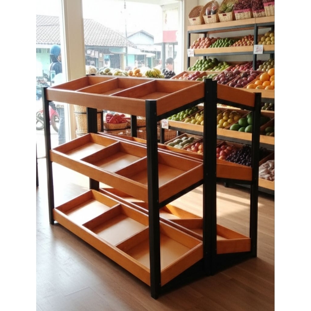 rak susun/ rak kayu/ rak buah/ rak toko/ rak warung