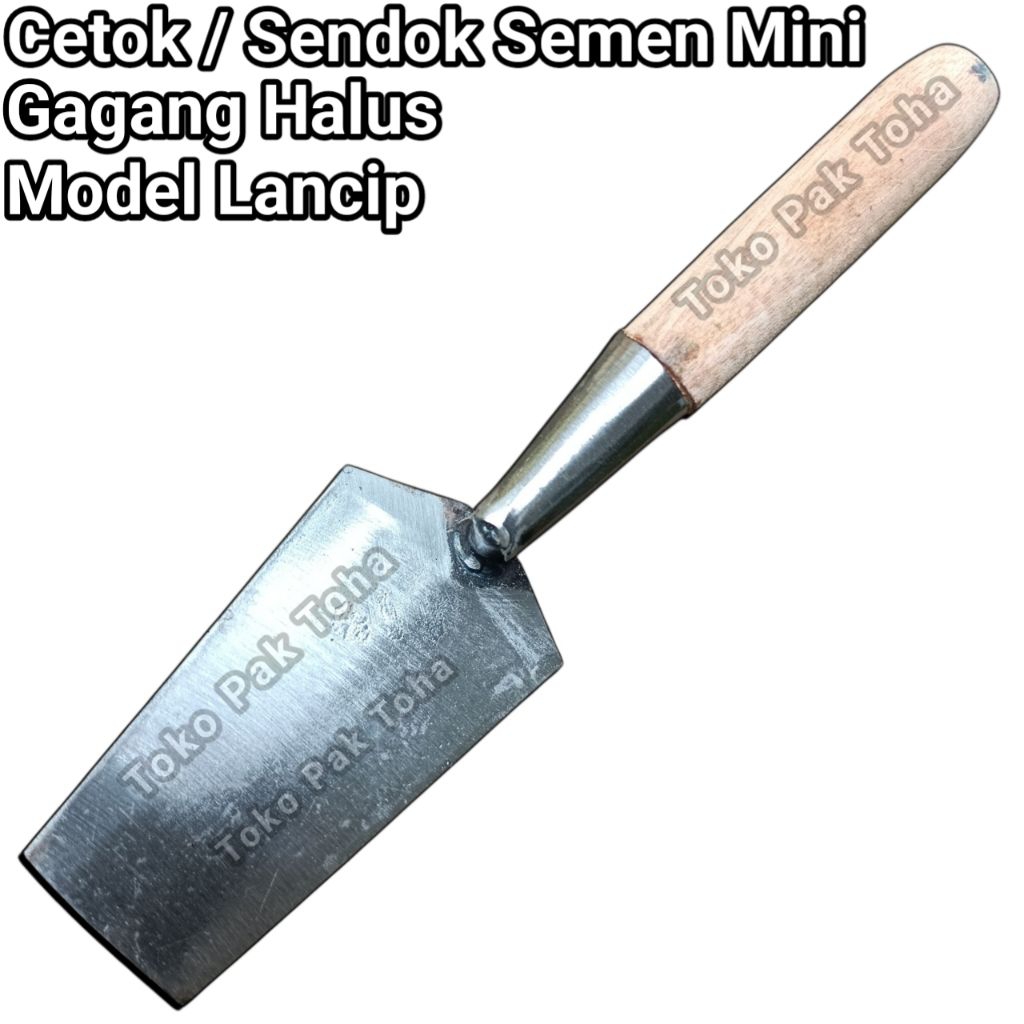 Cetok Mini Kotak / Cetok Strik / Cetok Kecil / Sendok Semen Mini Gagang Kayu Model Kotak