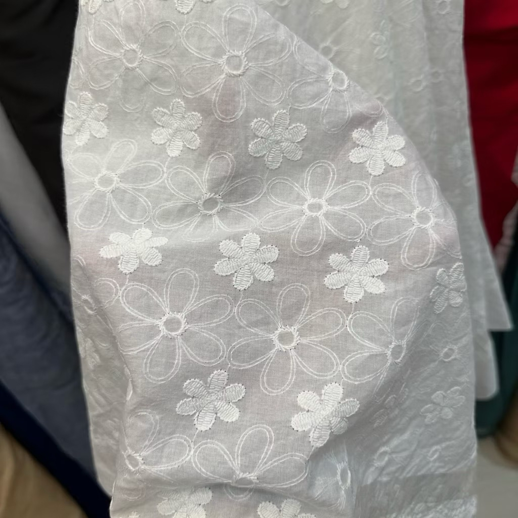 KAIN KATUN BORDIR BW & HITAM - KATUN BORDIR IMPORT PREMIUMI