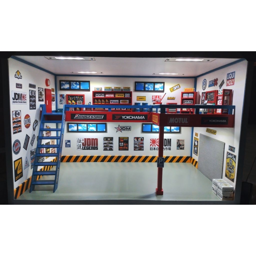 Diorama Diecast "Garasi JDM" skala 1/24