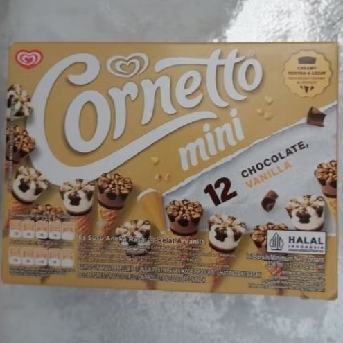 Es Krim Ice Cream Walls Cornetto Mini Choc Vanilla  isi 12 Contong Mini