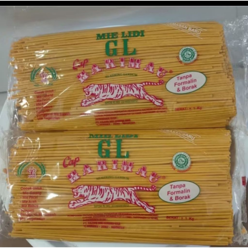 Mie Lidi/Mie gomak GL Harimau Khas Medan 1 kg
