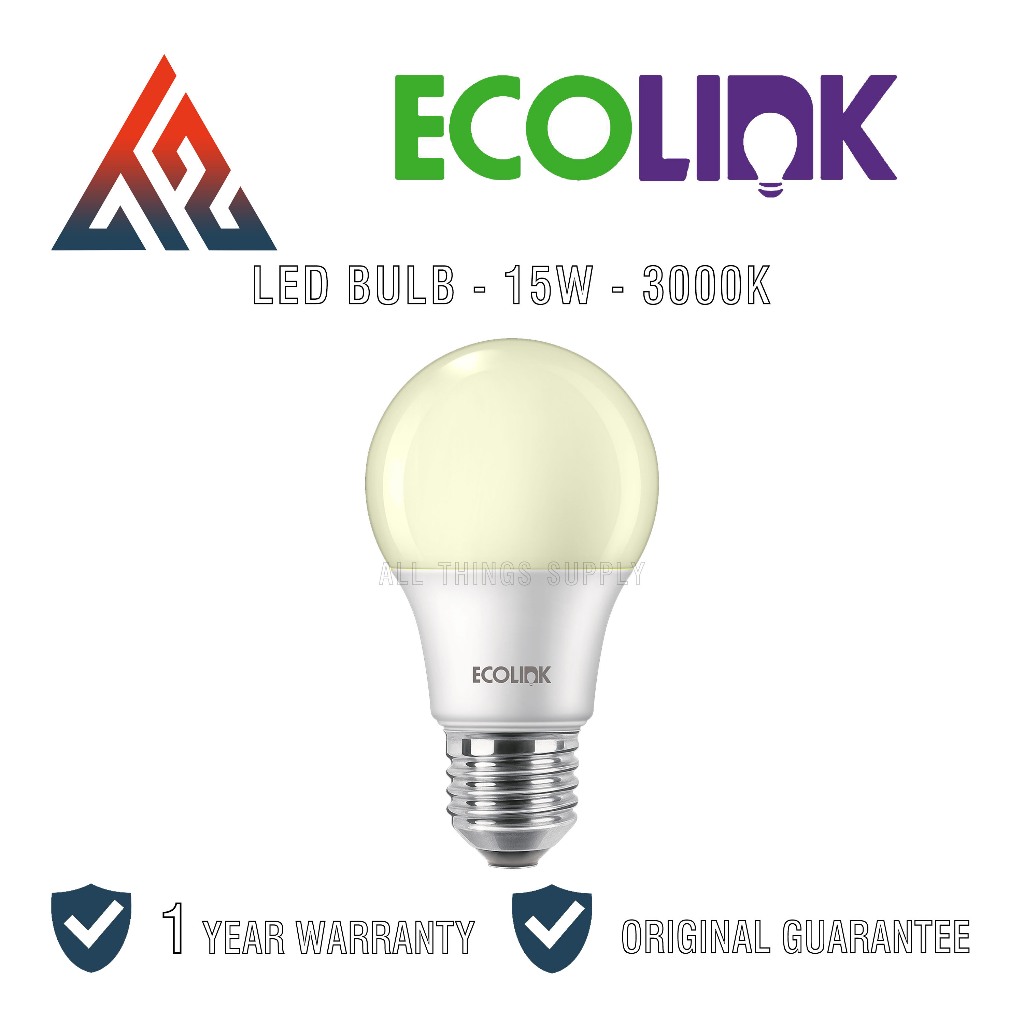 Lampu LED Ecolink Bohlam Bulb 15 Watt Kuning (15W 15 W 15Watt)