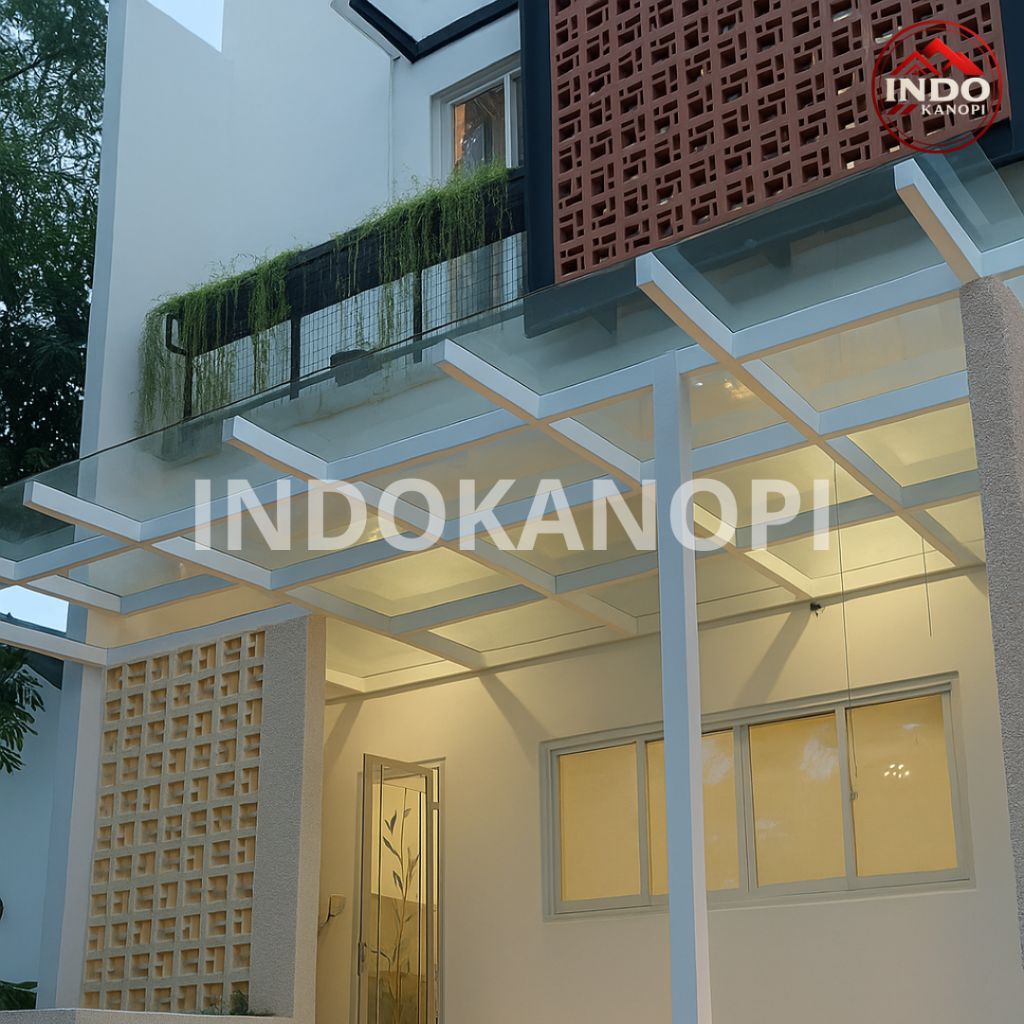 kanopi kaca tempered