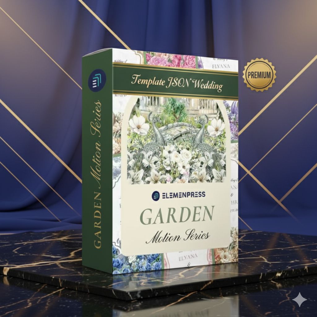 Template JSON Garden Motion Series Elemenpress Undangan Website Animasi Floral Merak Peacock Invitat