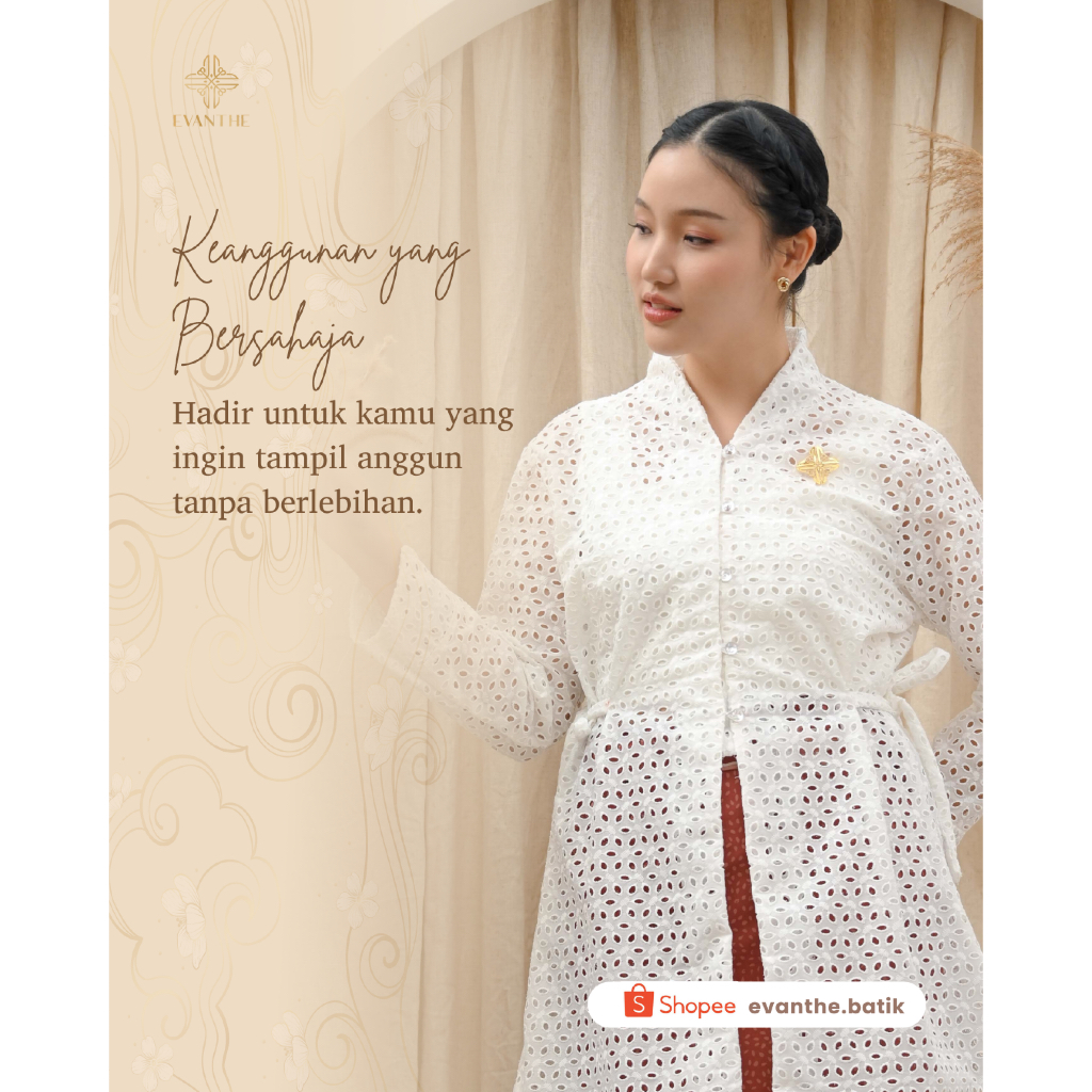 EVANTHE - Elshira Setelan Stelan One Set Atasan Vest Outer Tunik Kebaya Skirt Rok Ikat Kain Lilit Ba