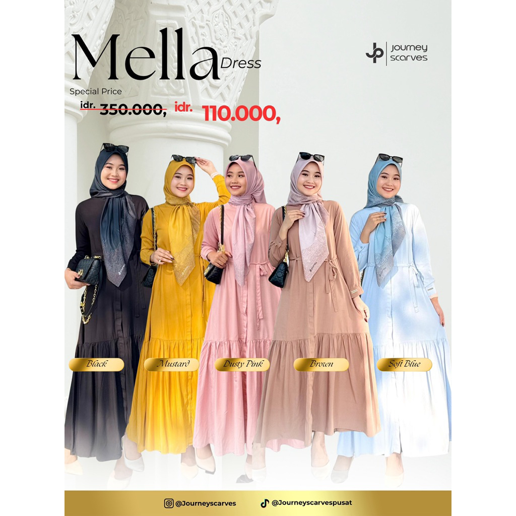 Gamis journey Mella dress Ori by journey scraves