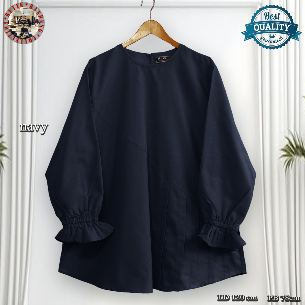 Baju Atasan Wanita / Blus Wanita Jumbo - Model serong rempel