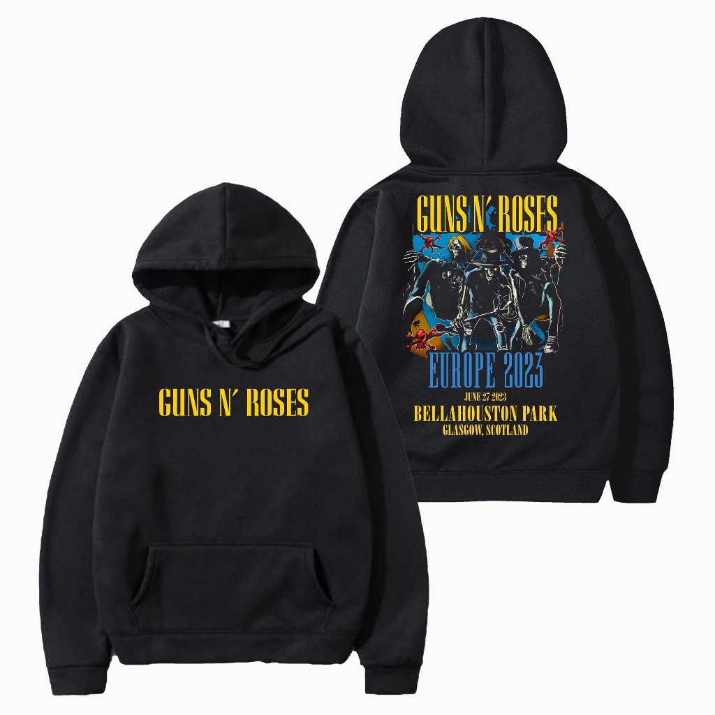 Yinyanks Sweater Pullover Hoodie Gnr Europe Bellhousten warna hitam unisex