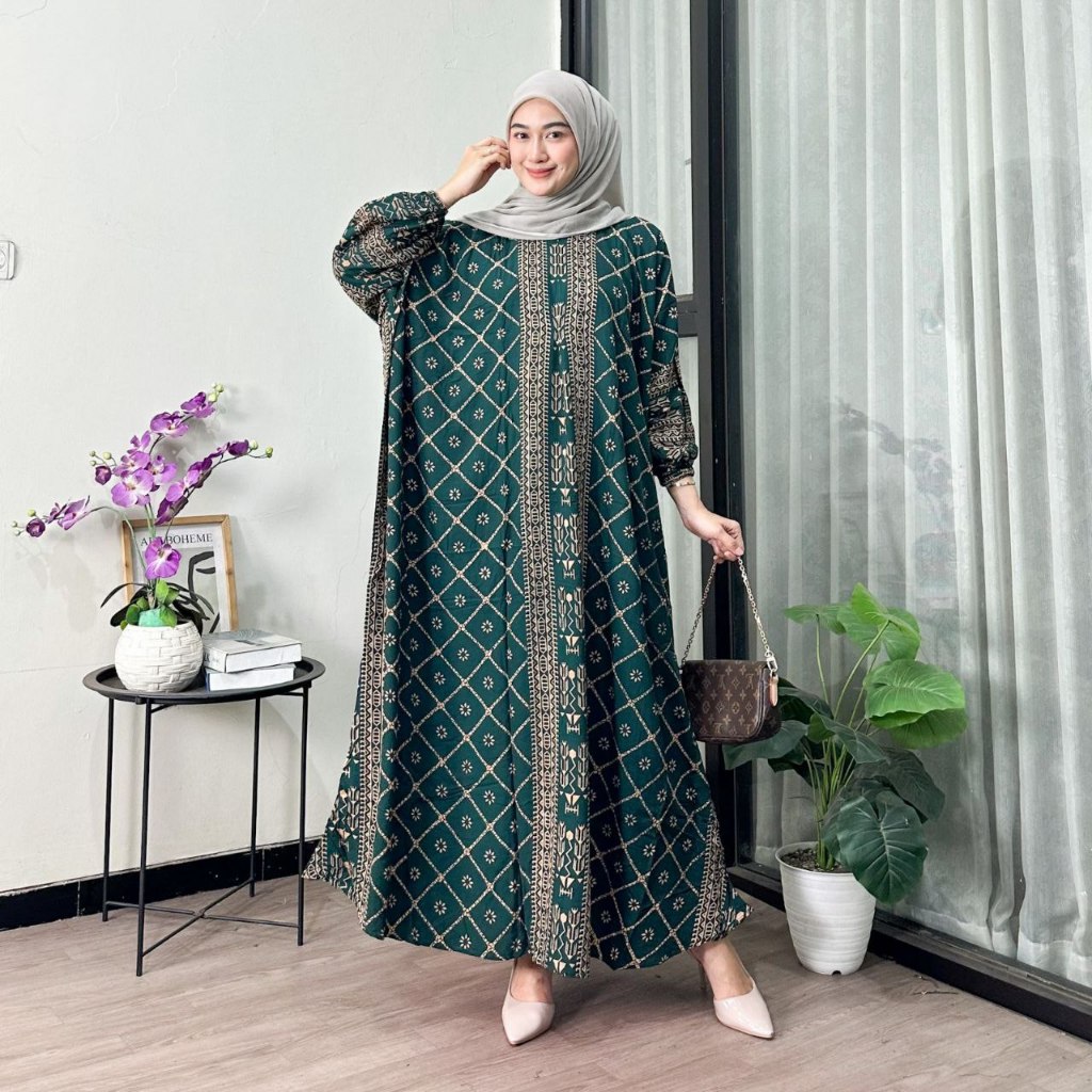 Kaftan Jumbo Gamis kaftan Ayunda Bahan Rayon Super Jumbo XXXL Baju Muslimah Kaftan mewah Elegan Baju