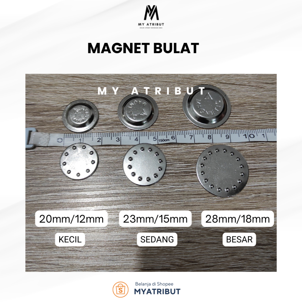 Magnet Bulat Caution Pengait pin lencana magnet besar magnet sedang magnet kecil magnet pin