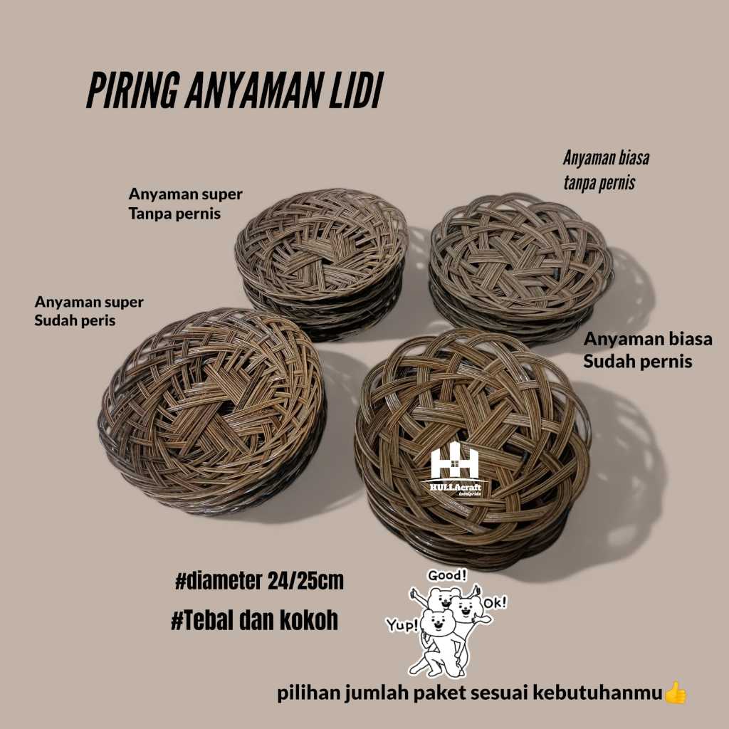 GROSIR PIRING LIDI paket50pcs|PIRING ANYAMAN LIDI|PIRING MAKAN|PIRING HAJATAN|MURAH|VIRAL