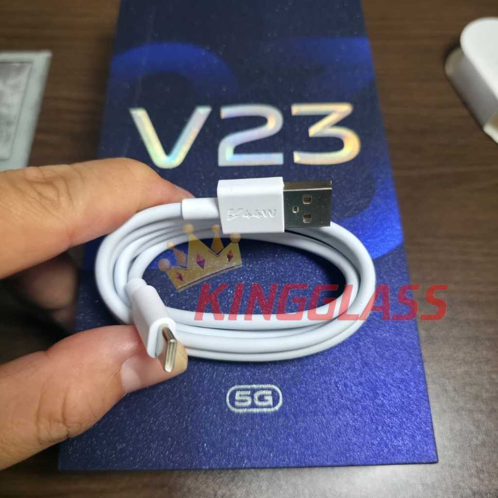 Kingglass Kabel Data 44W Copotan Vivo V23 Type C Original Fast Charging 44 Watt Support Flash Charge