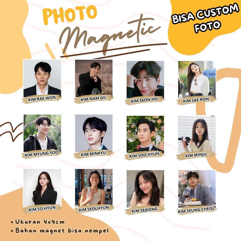 (BISA CUSTOM) FOTO MAGNETIC KPOP I KIM MINJU I KIM MINKYU I KIM MYUNG SOO I KIM NAM GIL I KIM RAE WO