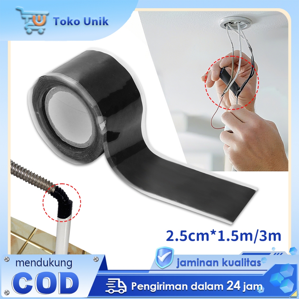Lakban Anti Bocor Pipa Tape Pipa Bocor Penamba Silikon Lakban Isolasi Pipa Ledeng Waterproof