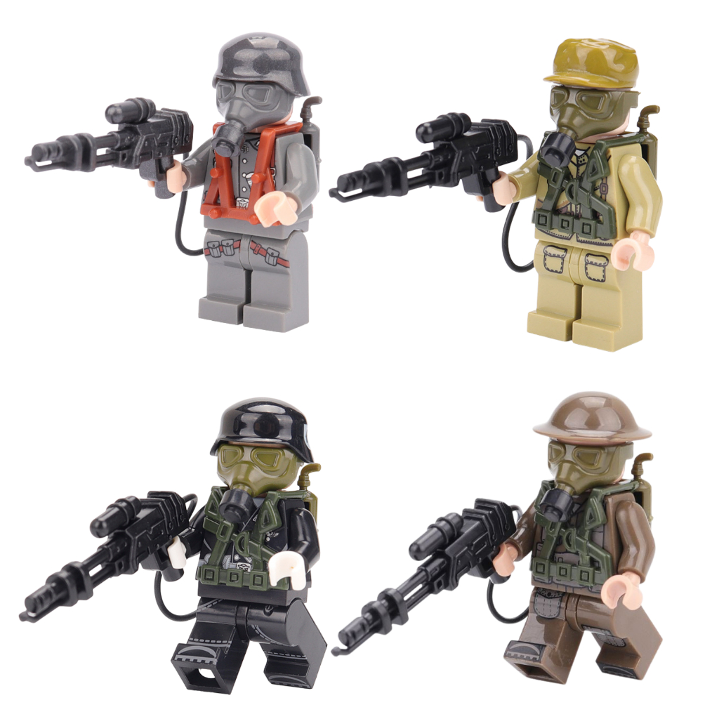 Mainan Figure Army Tentara WW2 Flamethrower Jerman Jepang Inggris