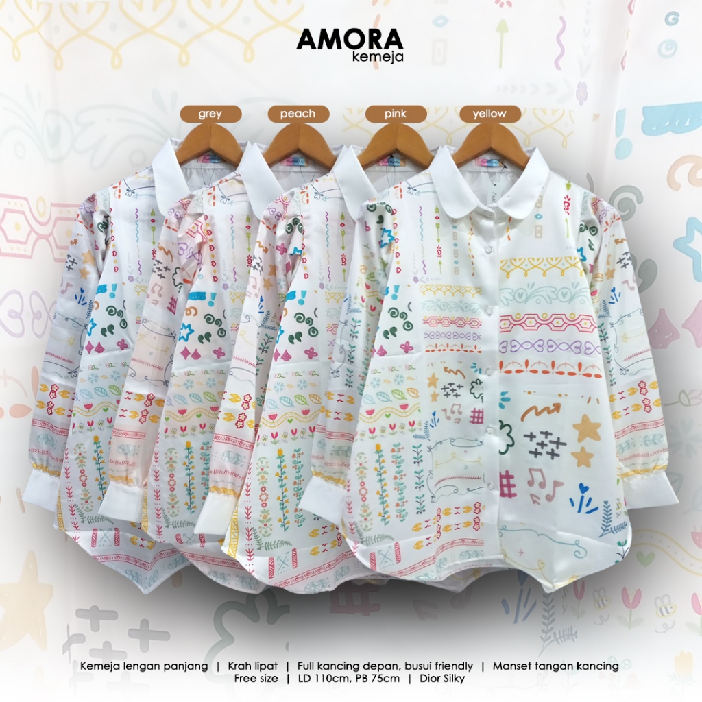 Ameela KL. KEMEJA AMORA / Baju Atasan Wanita DiorSilky / Baju Kerja / Fashion Muslim
