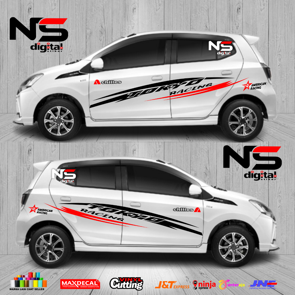 COD Stiker Mobil Ayla Putih Hitam Terbaru  Vinil Kuat