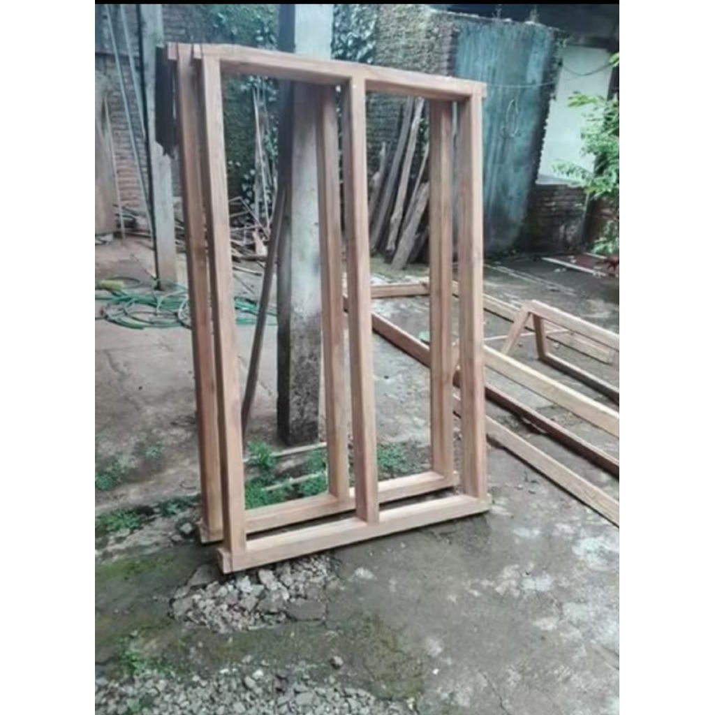 kusen jendela ukuran luar 100x150 kayu jati