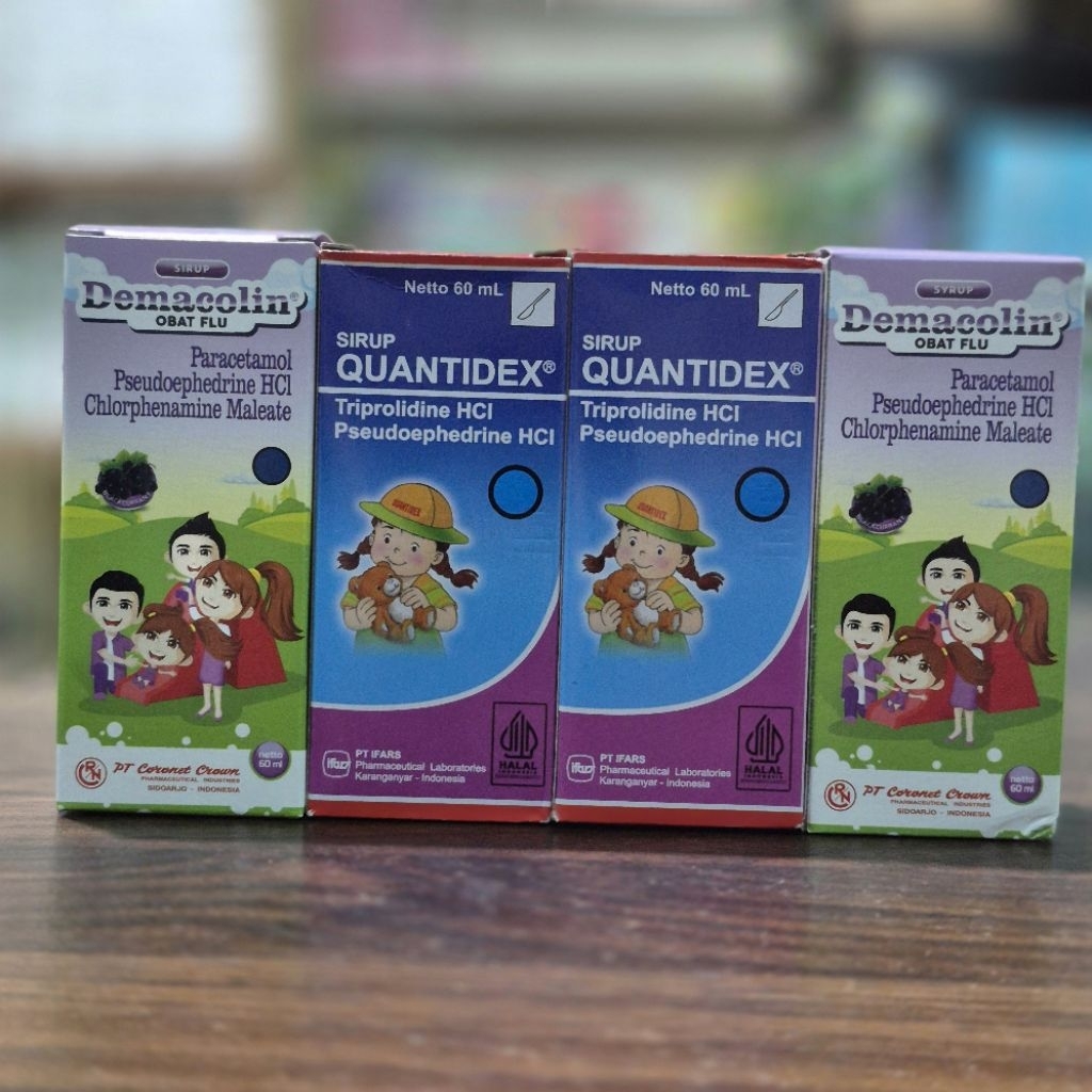 QUANTIDEX & DEMACOLIN (Sirup flu anak)