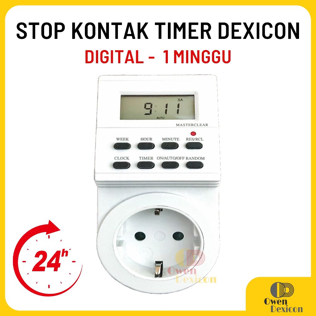Stop Kontak Timer Digital Listrik 1 Minggu Colokan Listrik Digital Timer Switch Programmable DEXICON