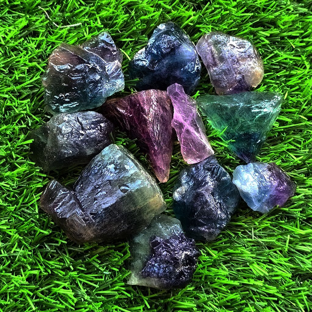 Batu Fluorite Multicolor Asli Natural / Batu Fluorite ungu / Fluorite Multicolor Unik Langka