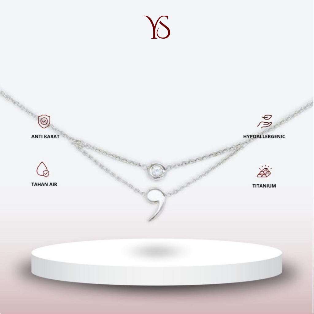 Semicolon Necklace (Double Layer) KALUNG Titanium Anti Karat | Your Soul Jewelry