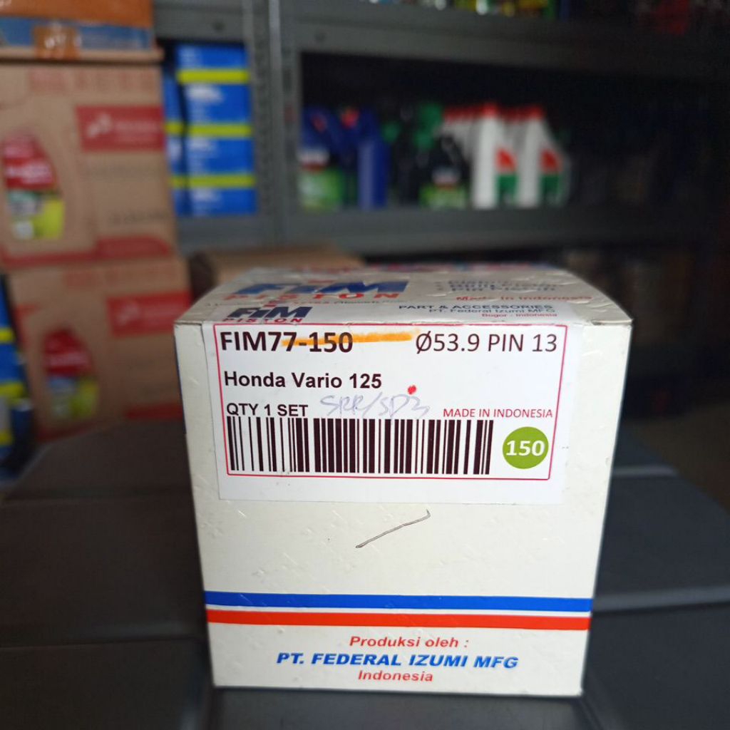 PISTON KIT / PISTON SET ORIGINAL 150 MOTOR HONDA VARIO 125 ORIGINAL FIM