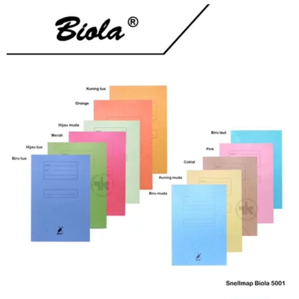 Stof Map Biola + Snaelhelter 5001 varian warna 1 pcs map kertas Map Ukuran F4. 24 x 34cm - Coklat