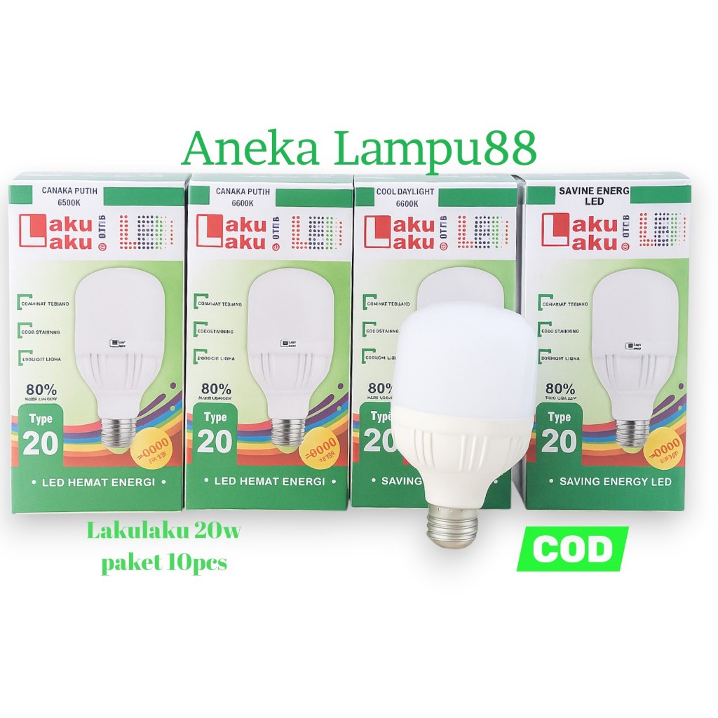 Lampu lakulaku 20 watt paket 10pcs - bohlam lampu led lakulaku 20 watt - lampu 20 watt - laku laku 2