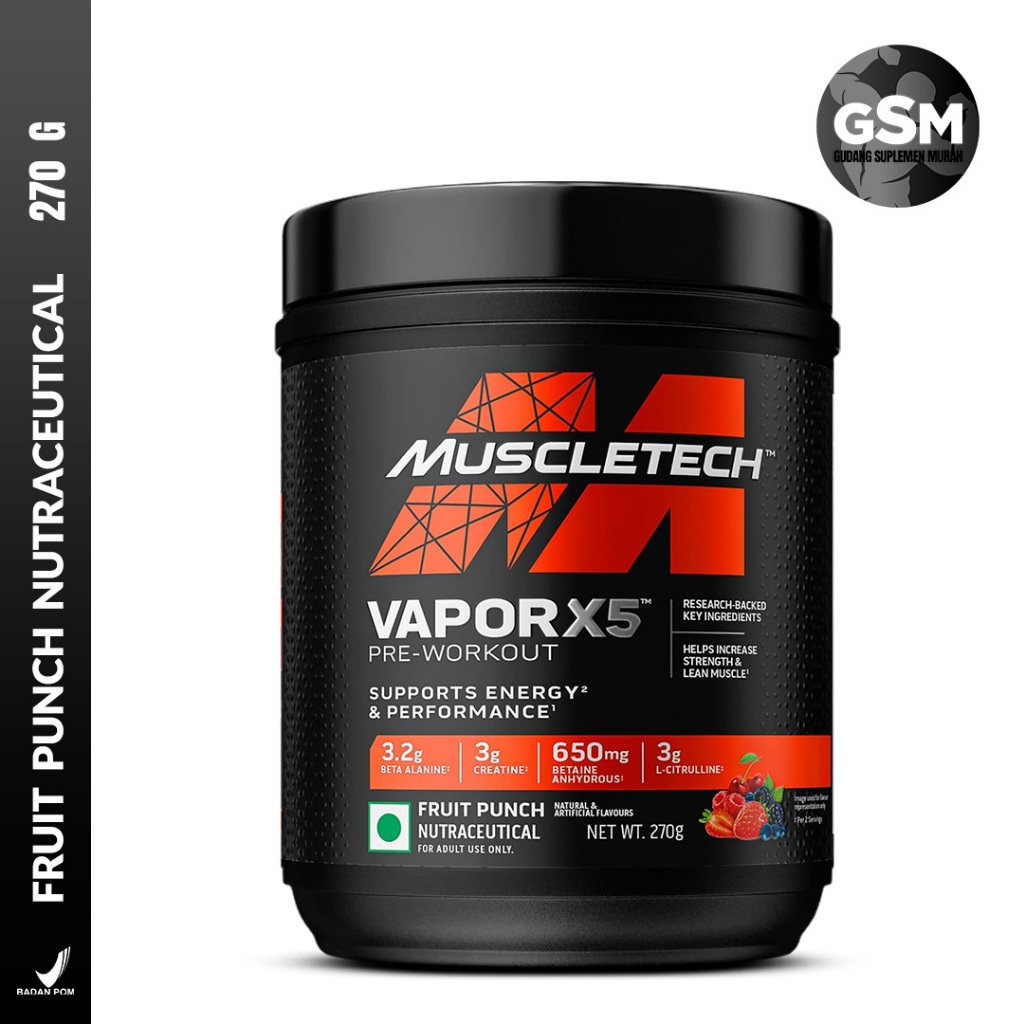Pre Workout PWO Muscletech Next Gen VaporX5 30 Serving Suplemen Gym