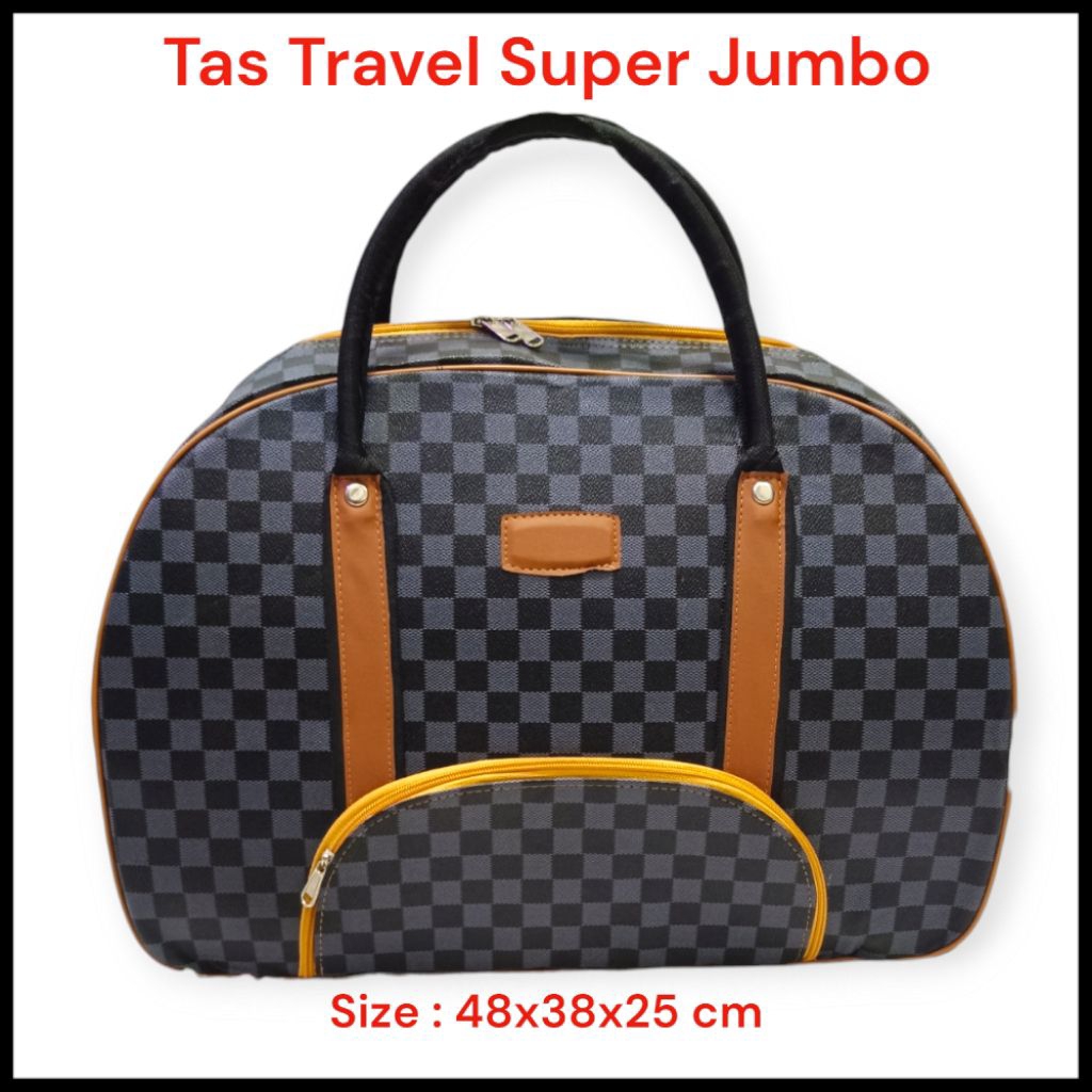 Tas Travel Super Jumbo (Bahan kulit sintetis Printing) - Tas Pakaian - Tas Baju Jinjing - Tas Travel