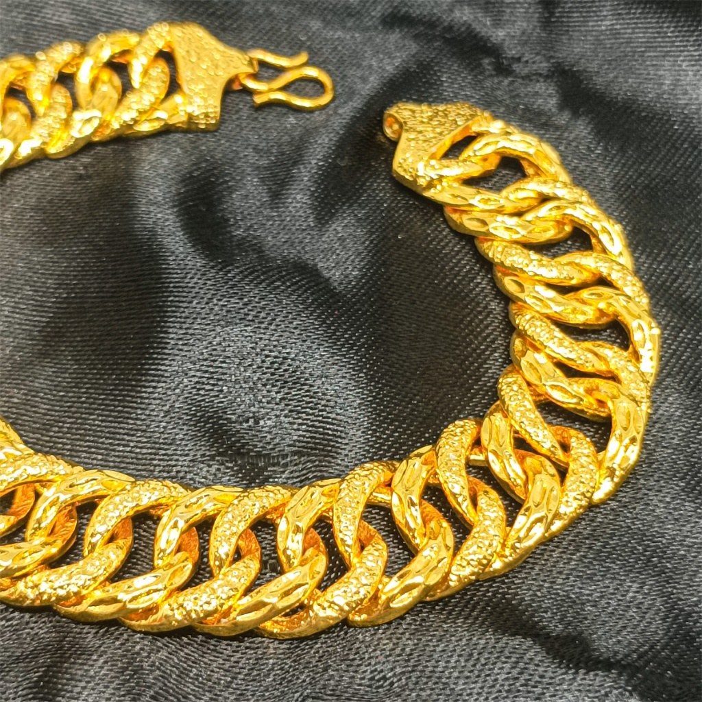 Gelang Rantai Wajah Lebar Pria & Wanita bangle besar motif xuping gelang tangan Permata Kombinasi Pe