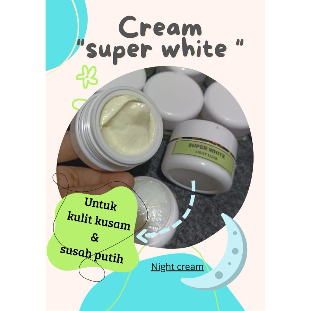 Ready  Night Cream Super White Ori Label hijau
