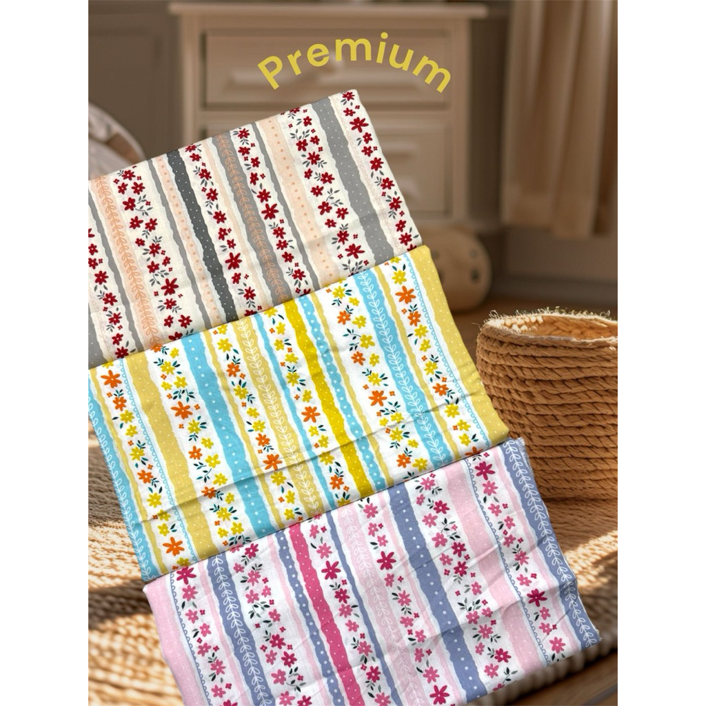 bahan kain katun rayon motif salur bunga kecil kecil/rayon motif terbaru/rayon viscose(harga tertera