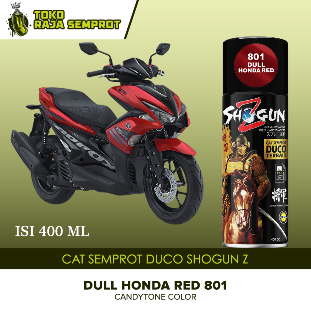 Cat Semprot Pilok Motor Pilox Shogun Z Paint Duco Merah Doff Dull Honda Red PCX 801