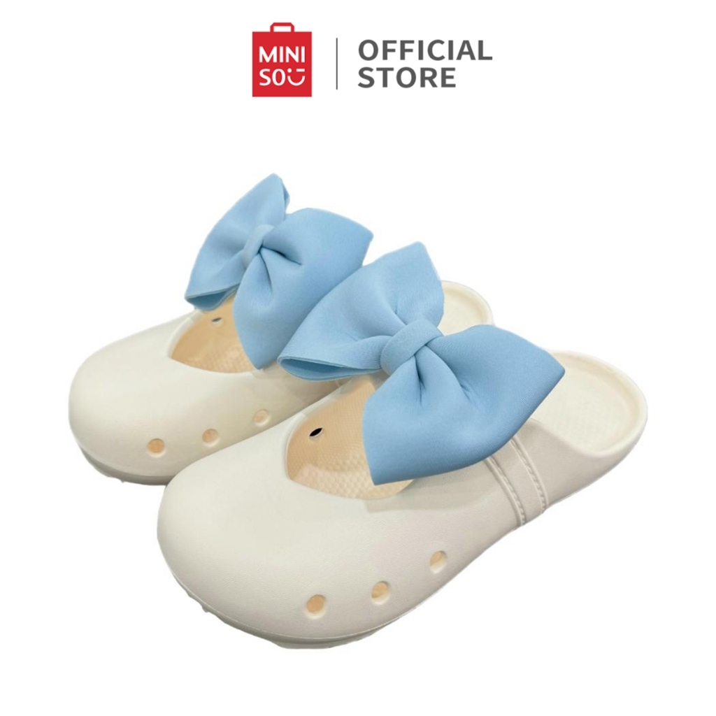 [EXCLUSIVE CREATOR] MINISO Women's Clogs with Bow Sandal Wanita Dilengkapi Pita Lucu Nyaman dan Styl