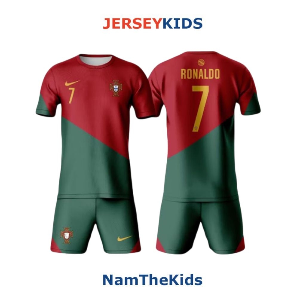 Baju jersey bola anak Portugal Ronaldo