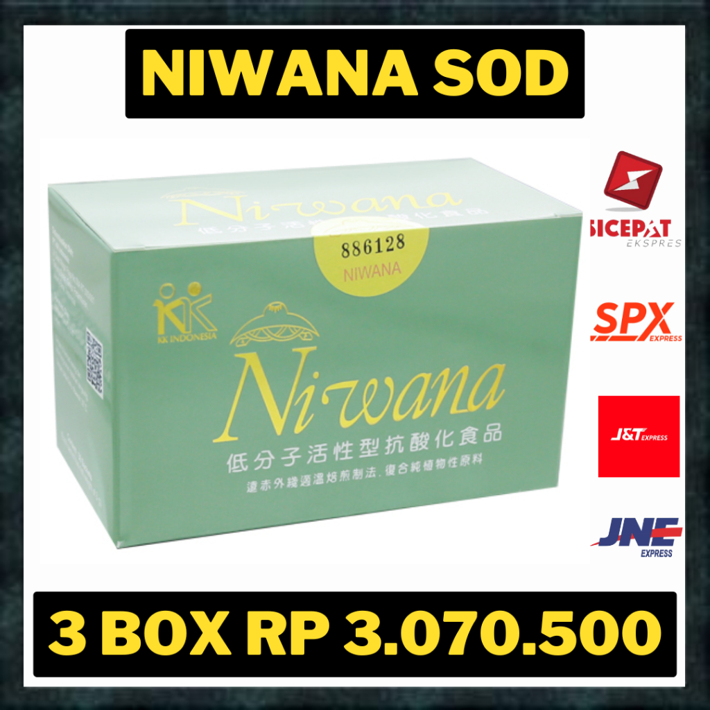 Paket Niwana SOD Antioksidan Radikal Bebas , SGF 150 tabs dan FREE KK Kalung Liforce KK Indonesia