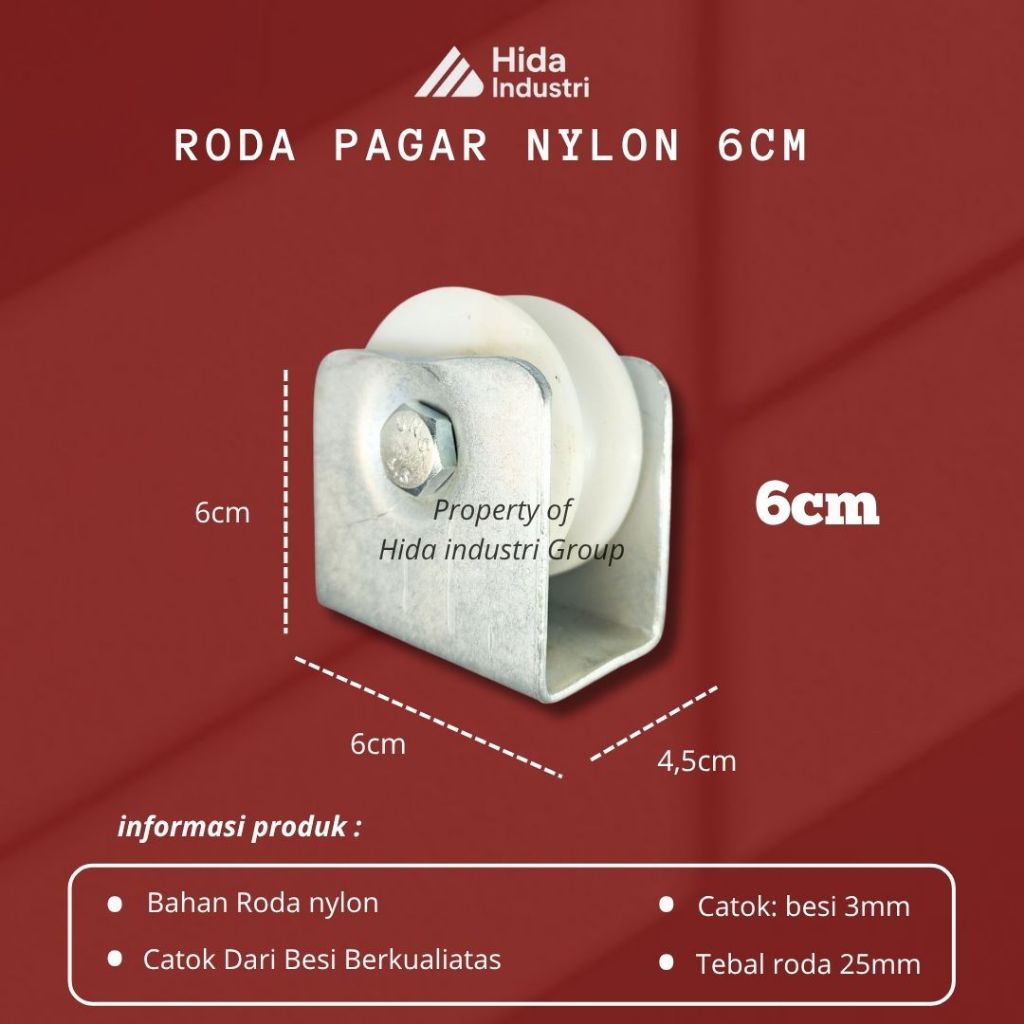 (GROSIR) Roda Pagar Nylon Ukuran 6cm - Roda Nylon