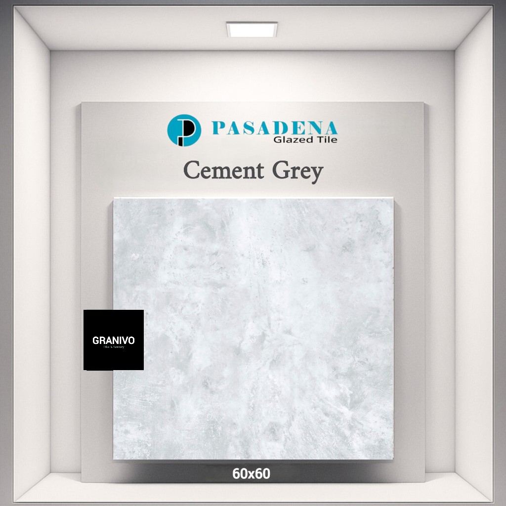 PASADENA CEMENT GREY / GLAZED TILE BY SANDIMAS GRANIT / GRANITE LANTAI 60 x 60 isi 4 PCS / DUS ( 1,4