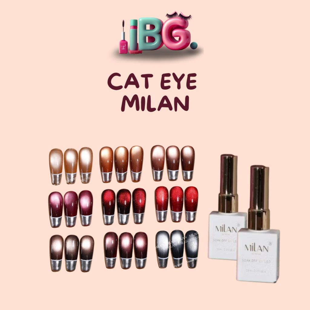 Kutek gel Milan cateye Milan cat eye Milan cat eyes Milan Cat Eye Nine Colored Busting Courtyard Kutek Gel Cat Eye 9 Warna Efek Magnetik