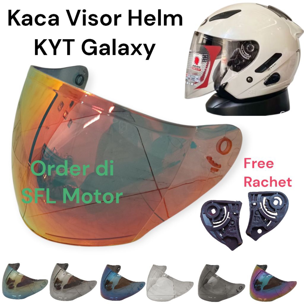KACA VISOR HELM KYT GALAXY FLAT R KACA HELM KYT GALAXY SLIDE FREE RACHET
