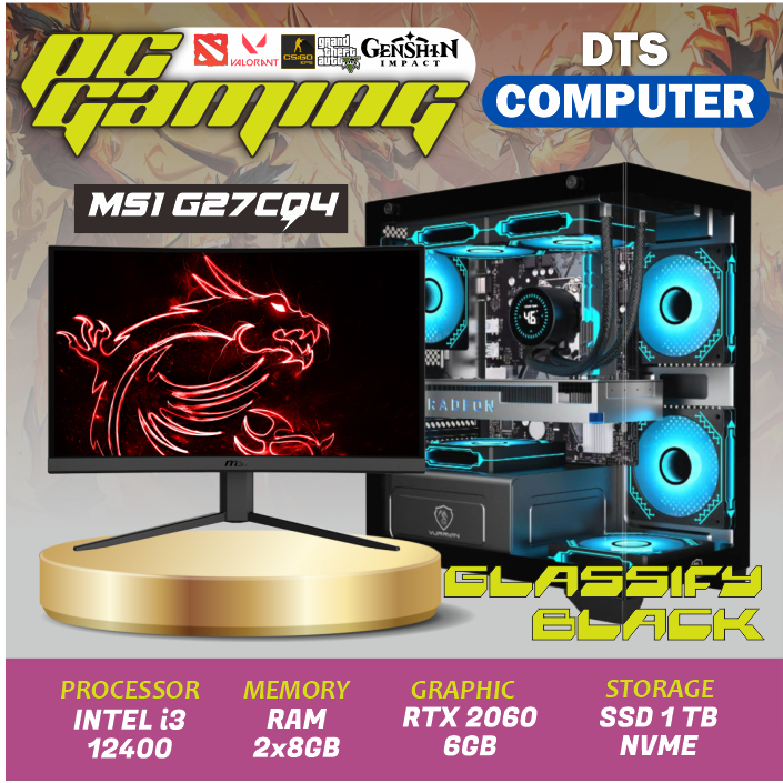 PC Gaming | i5 12400F | RTX 2060 | 1TB NVME | 16GB RAM | Set Monitor