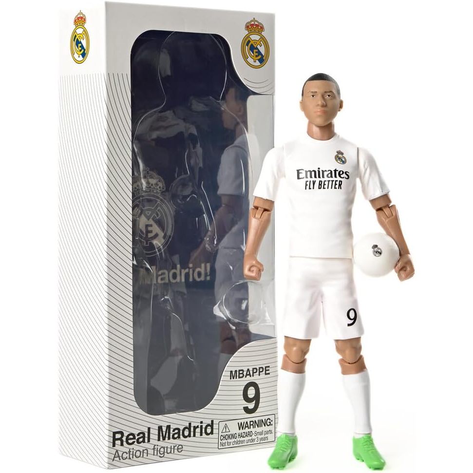 Banbo Toys Real Madrid CF Kylian Mbappe 8" Collectible Soccer Action Figure