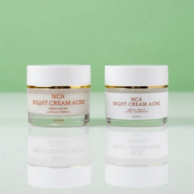 NCA NIGHT CREAM ACNE WHITENING GLOWING SHINESKIN ERHA NATASHA MURBONO MSGLOW MKSKIN MK SKIN MS GLOW 