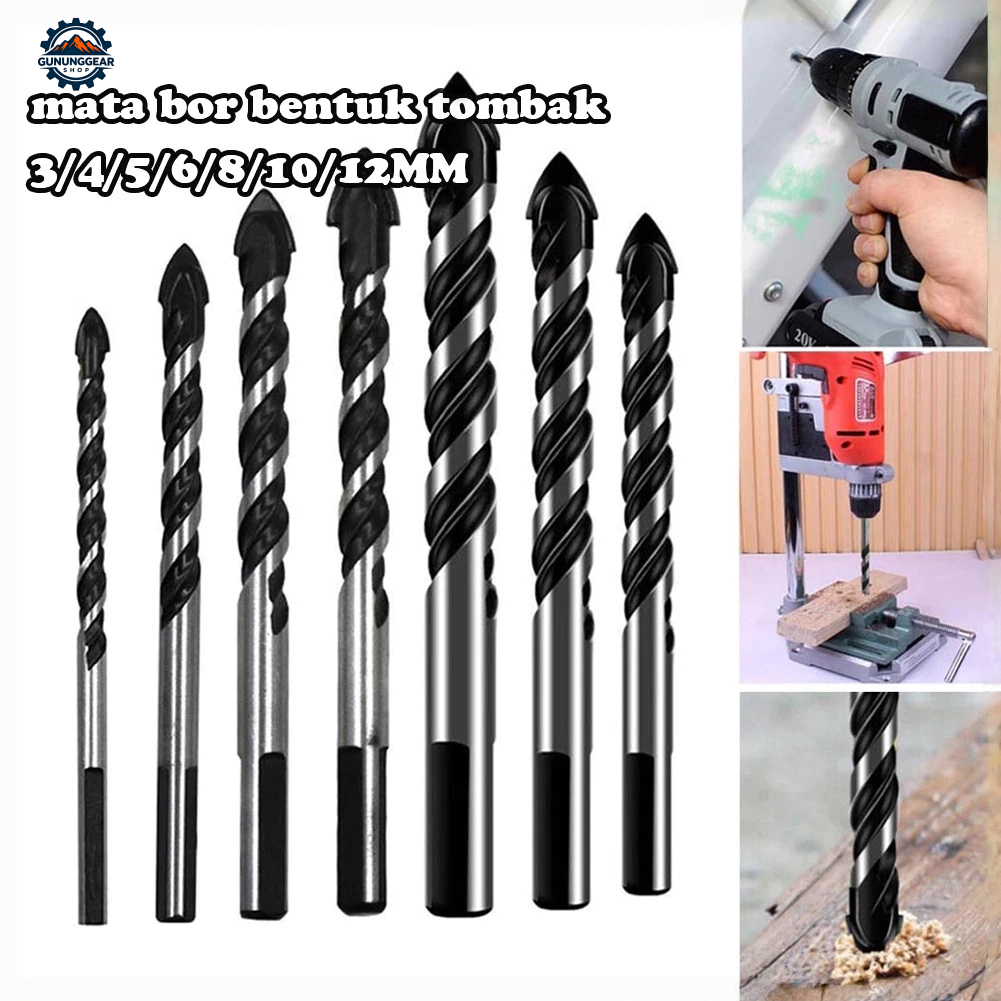 7PCS/Set Mata Bor Kaca Keramik Granit Porselin Kaca 3-12mm Mata Bor Bentuk