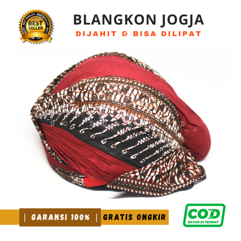 Blangkon Jogja Lipat Dijahit Anak Dewasa Motif Batik