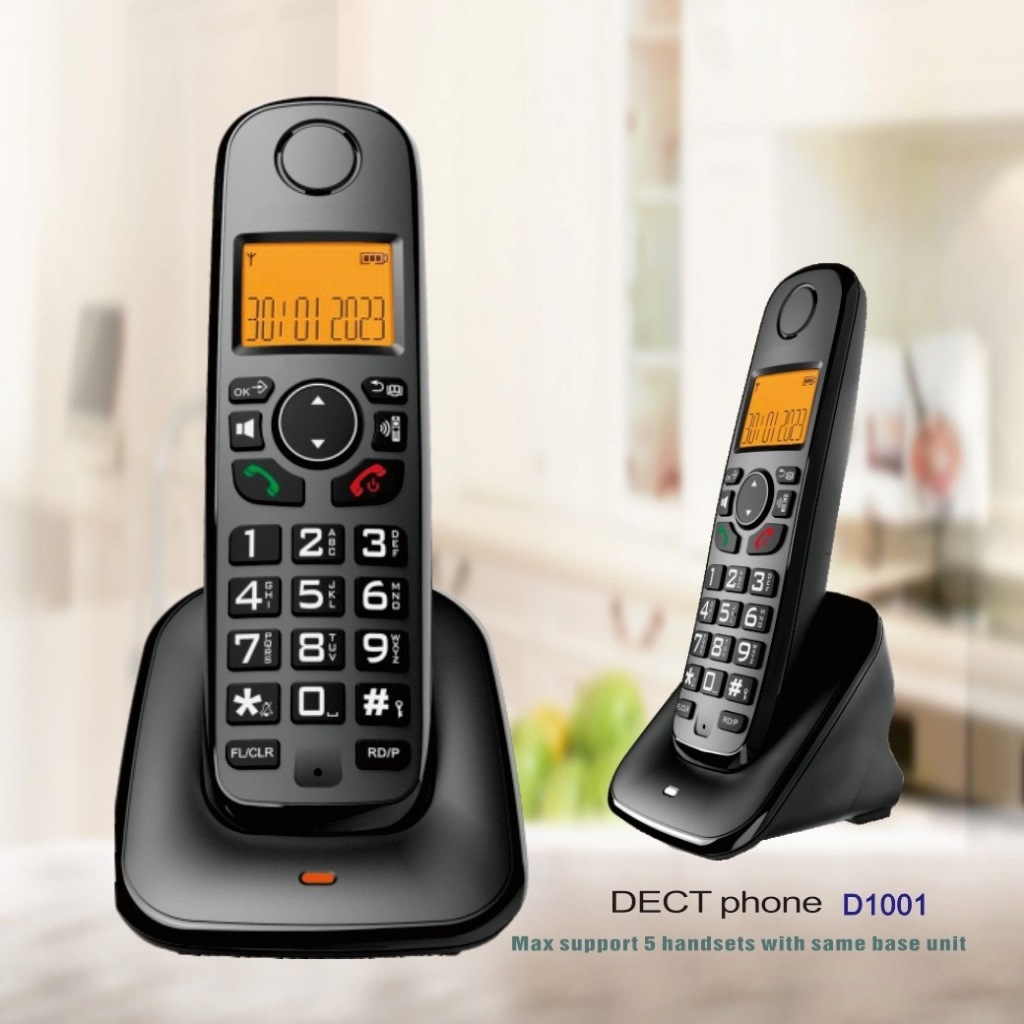 Cordless Phone Wireless Telepon Rumah/Kantor Cordless D1001